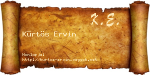 Kürtös Ervin névjegykártya